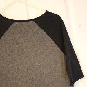 LuLaRoe 3/4 sleeve black and grey shirt